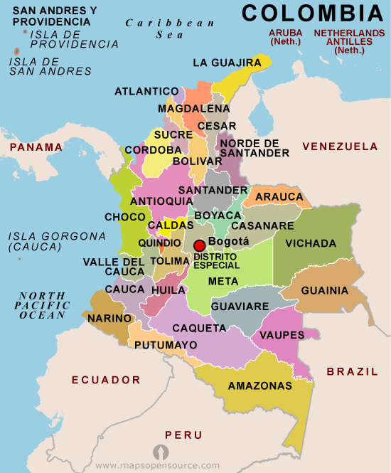 Kolumbia Mapa Travelhacker Blog